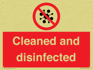 Cleaned and disinfected